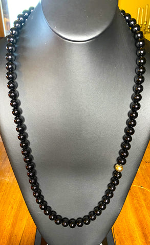 Black Crackle Agate Necklace