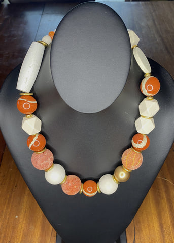 Natural Bamboo Statement Necklace
