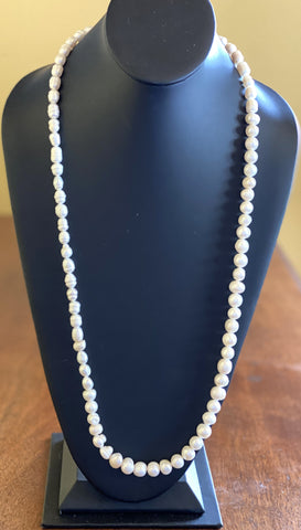 Grey Long Fresh Water Pearl Necklace