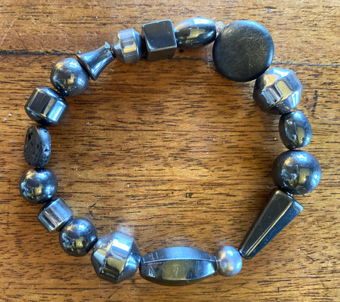 Agate and Wood Bracelet