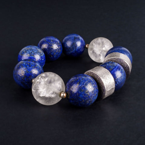 BB14S: Denim Blue and white Bracelet