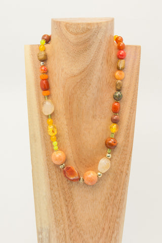Luminescent Peach Agate Necklace