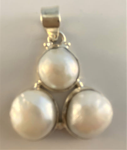 WHITE MOTHER OF PEARL: Tibetan Pendant Necklace