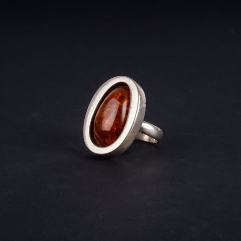 RS118: Baltic Amber Sterling Ring