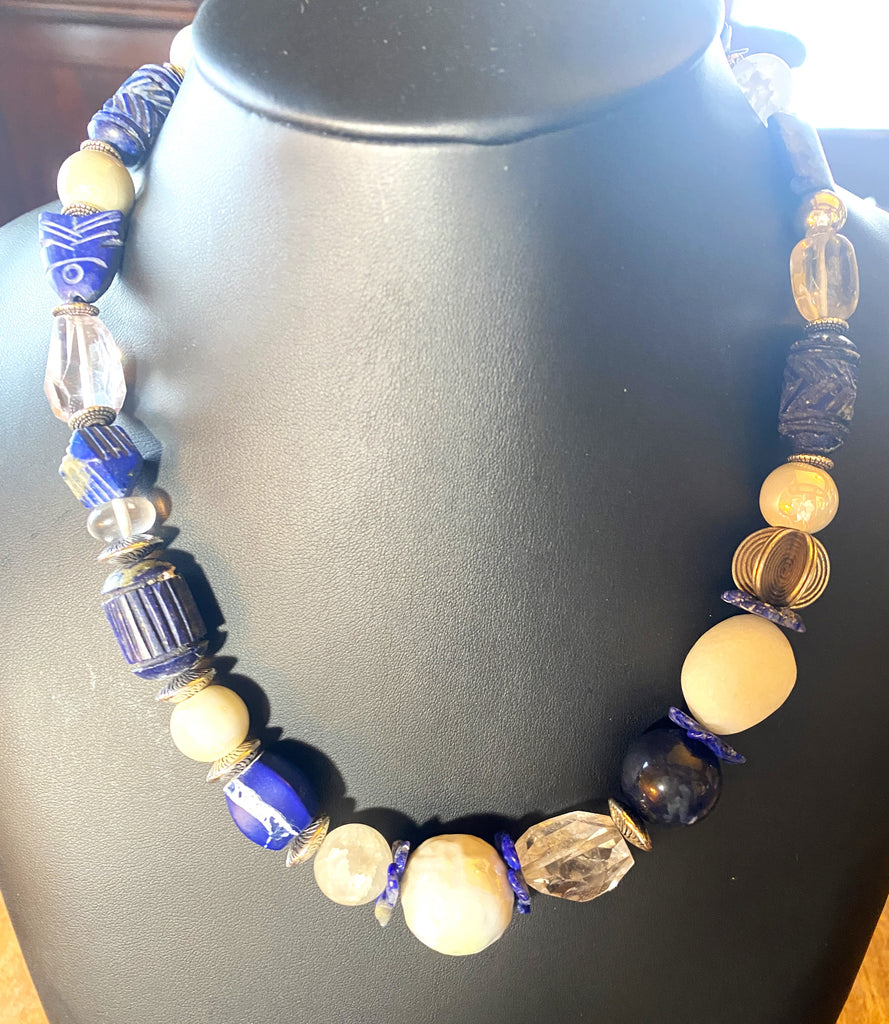 Carved Lapis Necklace