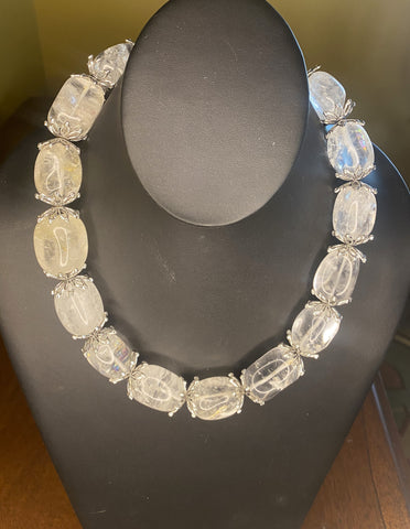 Clear Crystal & Sterling Necklace