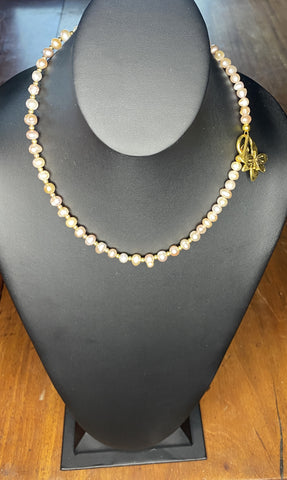 Rose Quartz & Gold Necklace