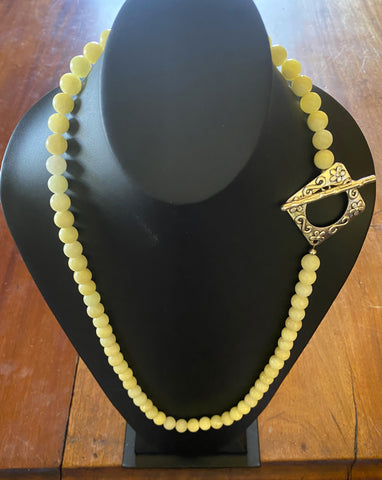 Jade & Horn Pendant Necklace