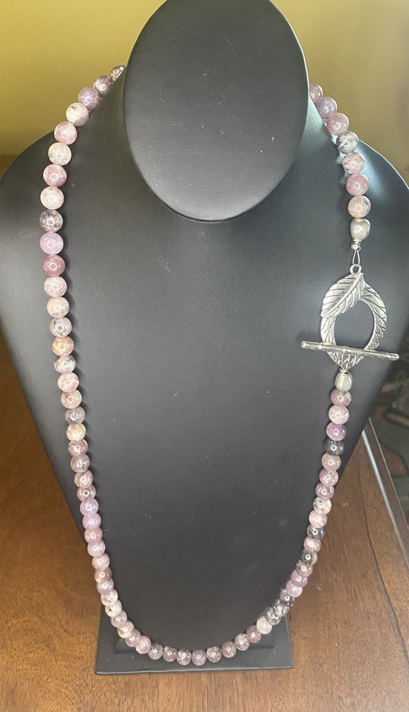 Purple Long Lepidolite Necklace