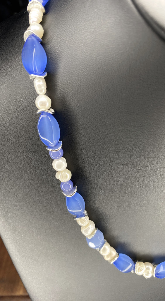 Pearls with Blue Choker