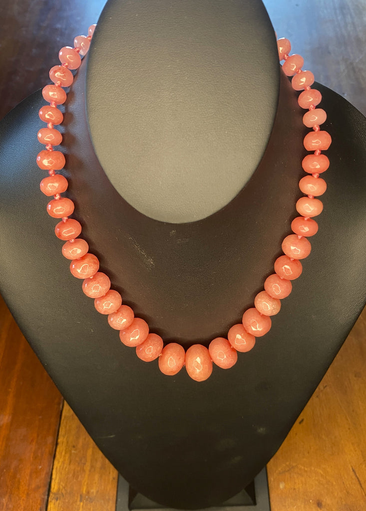 Rosy Peach Jade Necklace