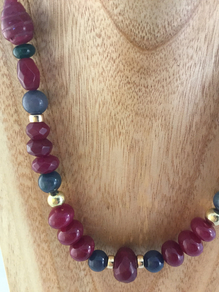 Ruby, Emerald and Sapphire Necklace.