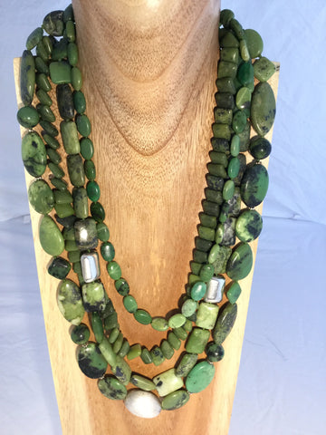 Peridot and Gaspeite Necklace