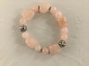 Rose Quartz 15x12mm app. nuggets with silver-plate fancy 10mm balls
