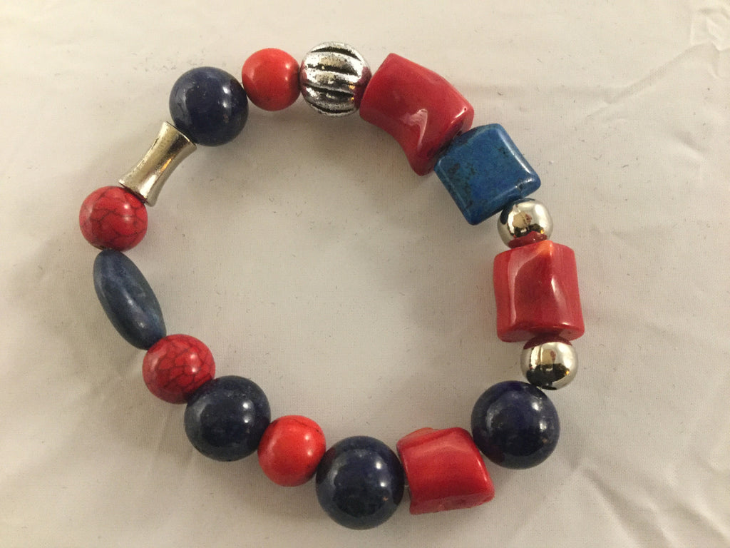 BRN5S combines lapis with red Bamboo, Howlite and ceramic