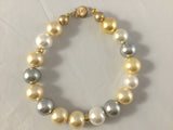 yellow and grey pearl bracelet