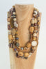 Bonny, Brenda and Sherry - Brown and Camel Wood, Agate, Seashell and Quartz Necklace