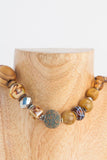 Bonny - Brown and Camel Wood, Agate, Seashell and Quartz Necklace
