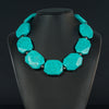 Hexagonal Turquoise Statement Necklace