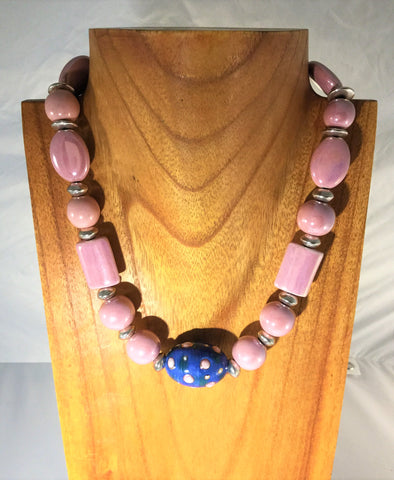 Ceramic Baby Pink Necklace