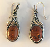 E61: Baltic Amber earrings with sterling