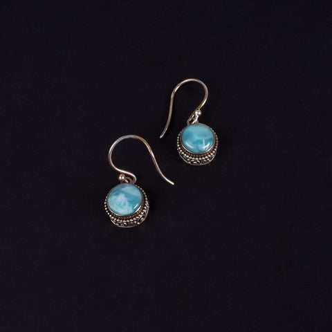 E14:  Blue Lacey Agate Earrings