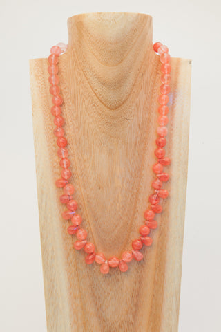 Peach African Glass Necklace