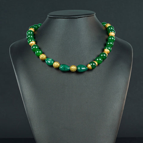 Turquoise Amazonite & Yellow Jade Necklace