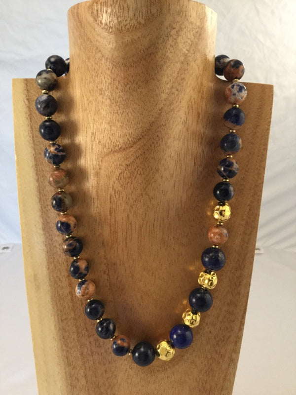 JANICE: goes with everything, navy.rust Agate and Lapis