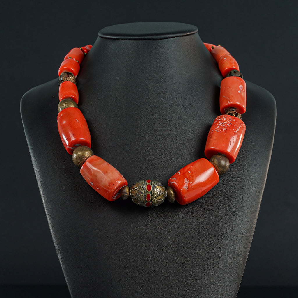 Coral Bamboo Necklace