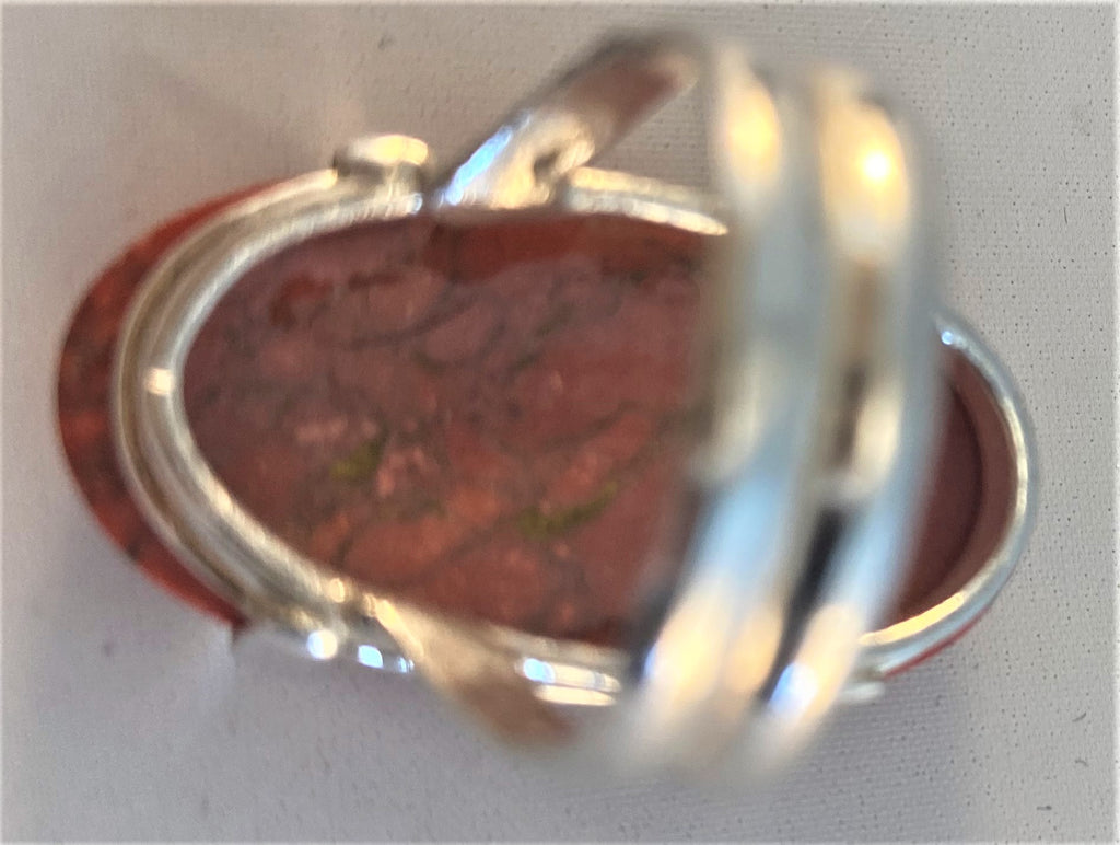 RS165: Red Turquoise Sterling Ring