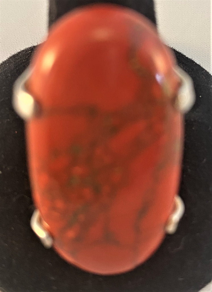 RS165: Red Turquoise Sterling Ring