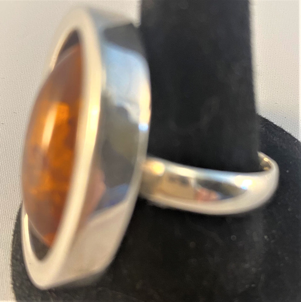 RS179: Amber Sterling Ring