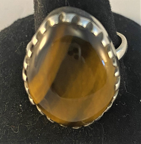 RS24: Brown Oval Topaz Ring