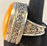 RS247: Yellow Agate Sterling Ring
