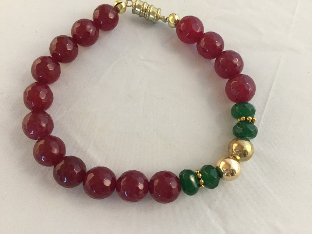 BR8S: RUBY 8 1/4" Bracelet with magnetic clasp. $95