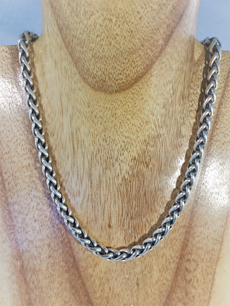 SC8: Wheat rope Sterling Necklace